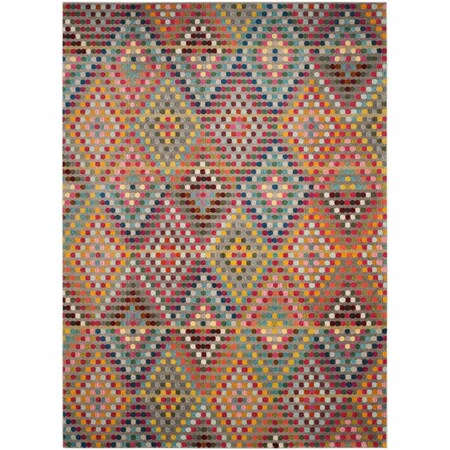 Flowers First 8 x 10 ft. Monaco Power Loomed Area Rug, Multi Color & Beige - Large Rectangle FL1862608
